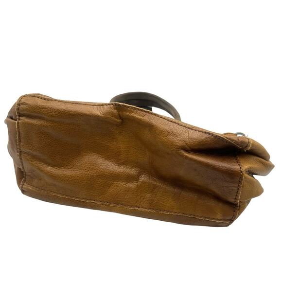 Liebeskind Berlin women's Tan Leather Cowhide Tote Bucket Bag Leather Handle - Picture 2 of 10